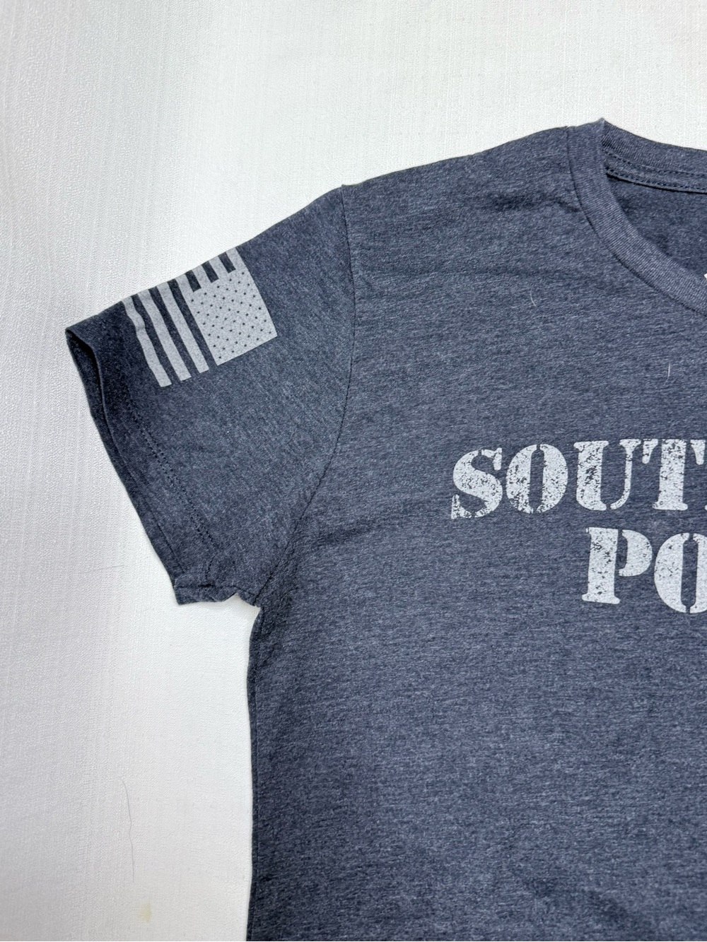 Grunt Style South Elgin Police T-Shirt Heather Navy Distressed Graphic XL - Picture 4 of 9